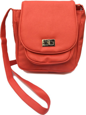 

Forever Women Casual Orange Synthetic Leather Sling Bag