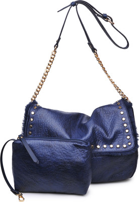

Urban Expressions Women Casual Blue PU Sling Bag
