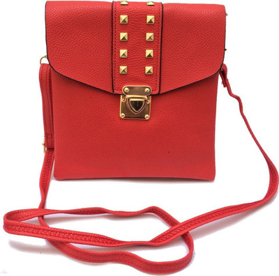 

Forever Women Casual Red Synthetic Leather Sling Bag