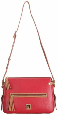 

Adamis Women Evening/Party Red Genuine Leather Sling Bag