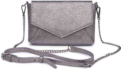 

Urban Expressions Women Casual Silver PU Sling Bag