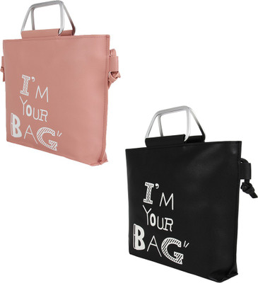 

Tuelip Women Casual Pink, Black PU Sling Bag, Black;pink