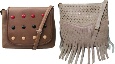 

AZED Collections Girls Casual Brown Rexine Sling Bag