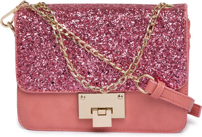 

Satchel Bags Women Casual Pink PU Sling Bag