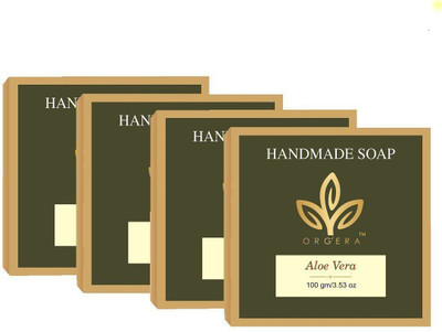

Org'era Handmade glycerine soap Aloevera(.400 g, Pack of 4)