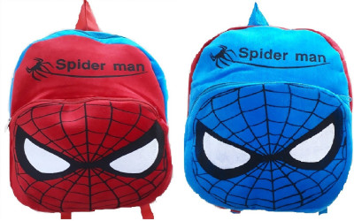 

KIDOFLY Swati toy kids school bag children,'s gift | cartoon toy , spider man combo pack red-blue,blue-red ( 2 to 6 age ) soft fabric , double zip ,double pocket for nursery / play school boy/girl 10 L - 39 cm(Multicolor)
