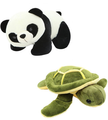 

MEGAEMART PANDA AND TORTOISE ANIMAL SOFT TOY - 25 cm(Multicolor)