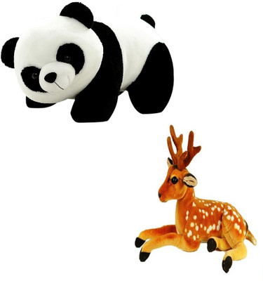 

Speoma PANDA AND DEER ANIMAL SOFT TOY - 30 cm(Multicolor)