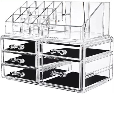

SHIMON Beauty Vanity Jewellery Clear Make Up Cosmetic display Stand and organizer rack, holders can be used for make up brush sets, jewelery, arts and craft jewellary Vanity Box (white) Makeup, Jewellery Box Vanity Box(White)