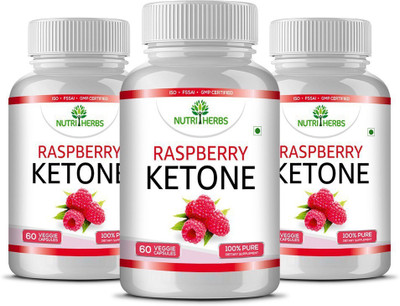 

Nutriherbs Raspberry Ketones, Garcinia Cambogia & Green Tea - 60 Capsules (Pack of 3)(180 No)