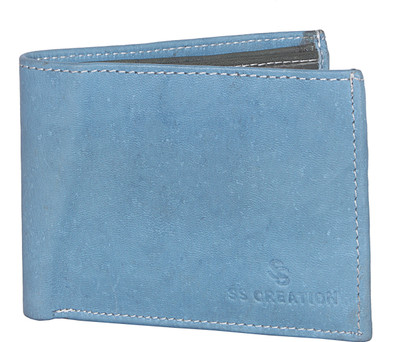 

SS CREATION Men Blue Genuine Leather Wallet(5 Card Slots)