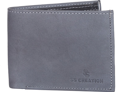 

SS CREATION Men Grey Genuine Leather Wallet(5 Card Slots)