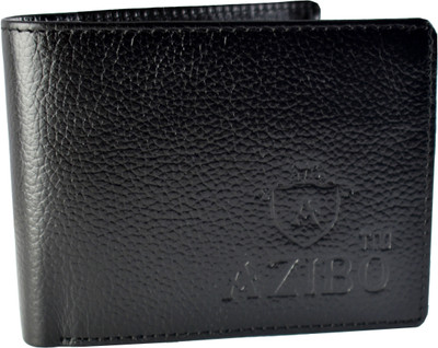 

Azibo Men Black Genuine Leather Wallet(6 Card Slots)