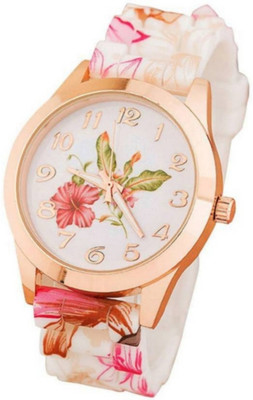 

Celora whiteleaf White Dial Leaf Print Rubber Strap Latest Watch - For Women