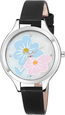 

Celora AV-110 Silver Round Dial Flower Print Leather Premium Watch - For Women