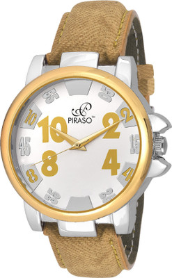 PIRASO 9126 White Gold Dial Watch - For Men