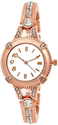 

Celora copper round Premium Dial Rose Gold Diamond Studded Watch - For Women