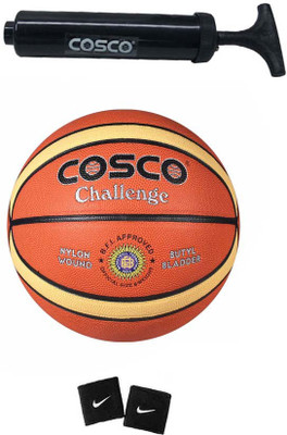 

Cosco Combo of Basketball, Challenge, Pump, Wrist Band Basketball - Size: (Pack of 3, Orange, Multicolor