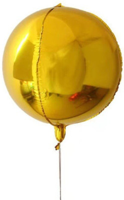 

Bash N Splash Solid 4D Gold Round Foil Balloon Pack Of 1 Balloon(Gold, Pack of 1)