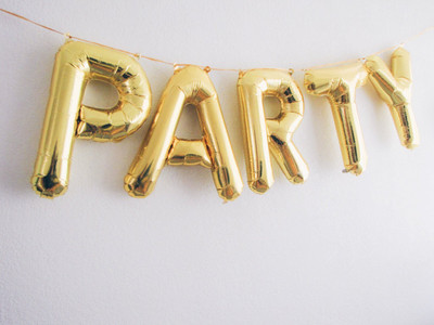 

TOYXE Solid PARTY Letter Balloon(Gold, Pack of 5)