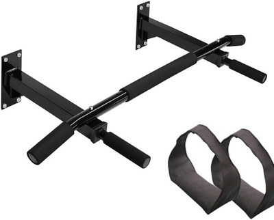 Protoner Wall Mounting Chin Up Bar and Ab Strap Combo Multi-training Bar(Black)