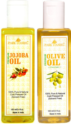 

Park Daniel Organic Jojoba oil and Virgin Olive oil combo pack of 2 bottles of 100 ml(200 ml) Hair Oil(200 ml)