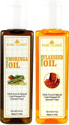 

Park Daniel Organic Flaxseed oil and Moringa oil - Natural & Undiluted combo of 2 bottles of 100 ml (200ml)(200 ml)