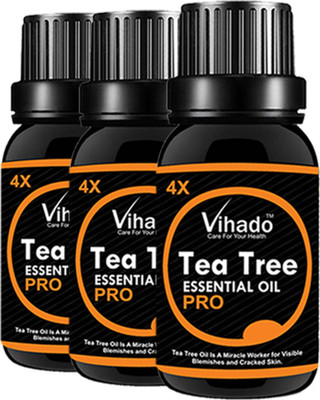

VIHADO Tea Tree Oil Multipurpose Essential Oils 4X PRO Travel Pack (For Hair & Skin) 25ML (PACK OF 3)(25 ml)