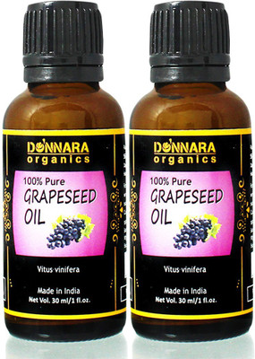 

Donnara Organics 100% Pure Grapeseed oil- Natural & Undiluted Combo pack of 2 bottles of 30 ml(60 ml)(60 ml)