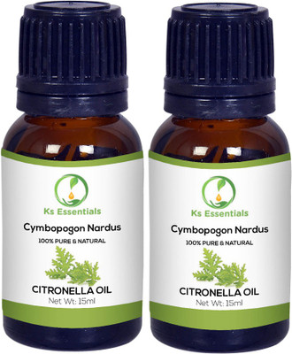 

Ks Essentials 100% Pure Citronella Essential Oil Natural & Undiluted (Cymbopogon Nardus) (15ml) Each(15 ml)