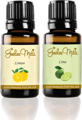 Geeleemitti Pure Lemon and Lime Essential Oil Combo Pack of 2(20 ml)