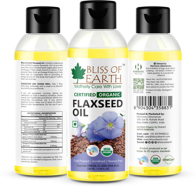 

Bliss of Earth 100% pure flaxseed oil with Omaga-3(100 ml)