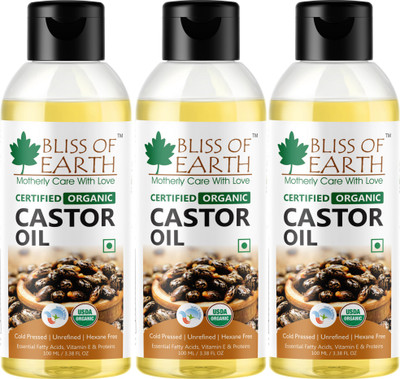 

Bliss of Earth 100% Organic Coldpressed Castor Oil (Pack of 3)(100 ml)