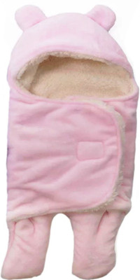 

Brandonn All season Use- Supersoft , Double Layered Premium Quality , Baby Wrapper Cum Baby carrier Bag Cum baby Blanket Sleeping Bag(Pink, Baby pink