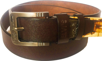 

JDGEE Men Casual Brown Artificial Leather Belt, Dark brown