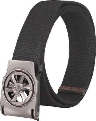 

S N Group Men Casual Black Canvas Reversible Belt