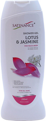 

Satinance Shower Gel Lotus & Jasmine 200ml (For Face & Body) - No Added Perfume & Colours, SLS, Sulphate & Paraben Free(200 ml)