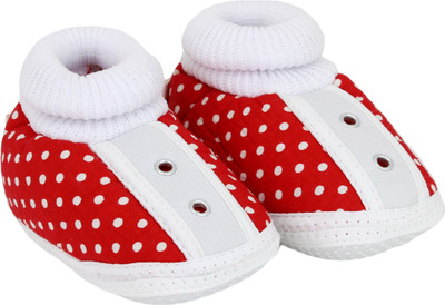 Neska Moda 0 To 12 Month Baby Booties(Toe to Heel Length - 12 cm Red)
