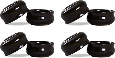 

caffeine Dip and Sauce Chirag Serving Bowl in Black Glossy (Set of) Ceramic Bowl Set(Black, Pack of 8)