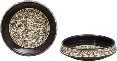 

Caffeine Black Peru Stoneware Bowl Set(Black, Pack of 2)