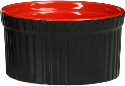 

Caffeine Dessert Serving Ceramic in Glossy Black & Red Ramekins (Set of 1 ) Stoneware Bowl(Black, Pack of 1)