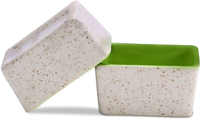 

caffeine Dip and Sauce Serving Bowl in Cream and Green Matte (Set of 2) Stoneware Bowl Set(Green, Pack of 2)