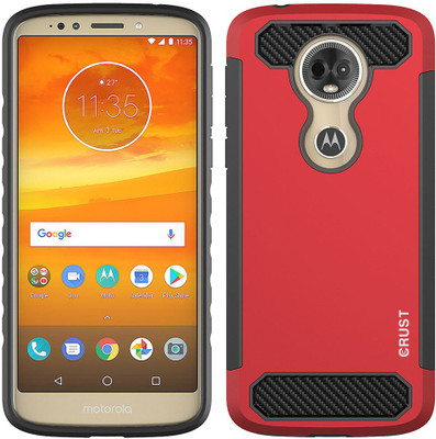 Crust Back Cover for Motorola Moto E5 Plus(Red, Shock Proof)