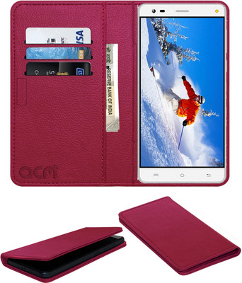 ACM Flip Cover for Lava V5(Pink, Cases with Holder, Pack of: 1)