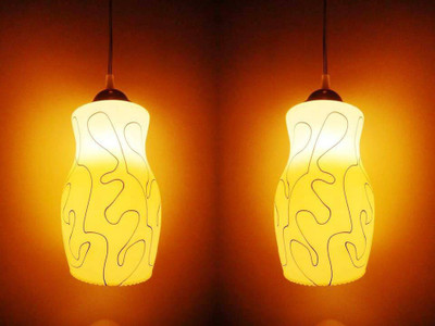 VAGalleryKing New Treands Decorative Glass & Steel Hanging Home & Hall Hanging Pendant Lamp Ceiling Lamp(White)