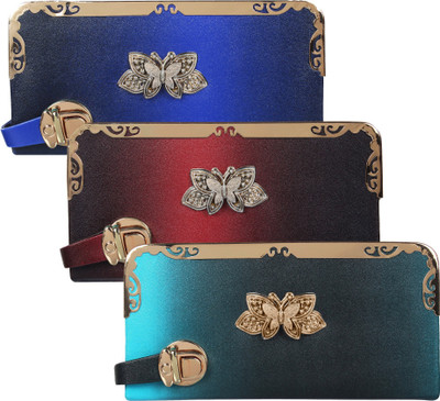 

Fashonic Casual Blue, Red, Blue Clutch