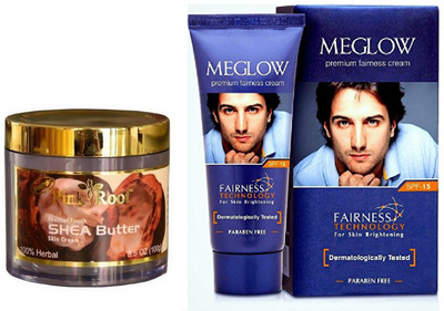 

Pink Root SHEA BUTTER CREAM 100G WITH MEGLOW MEN FAIRNESS CREAM (SPF-15)(Set of 2)