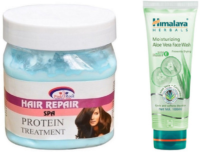 

Pink Root HAIR SPA CREAM 500ML WITH ALOE VERA FACE WASH(Set of 2)