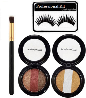 

Professional kit Eyelashes, fard A" Joues Mineralize Eyeshadow (Pack of 2), Brush(Set of 4)
