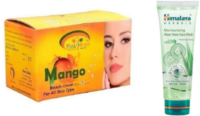 

Pink Root MANGO BLEACH 250G WITH ALOE VERA FACE WASH(Set of 2)